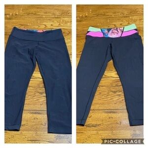 Lululemon Size 6 Bl/Flower Reversible Crop